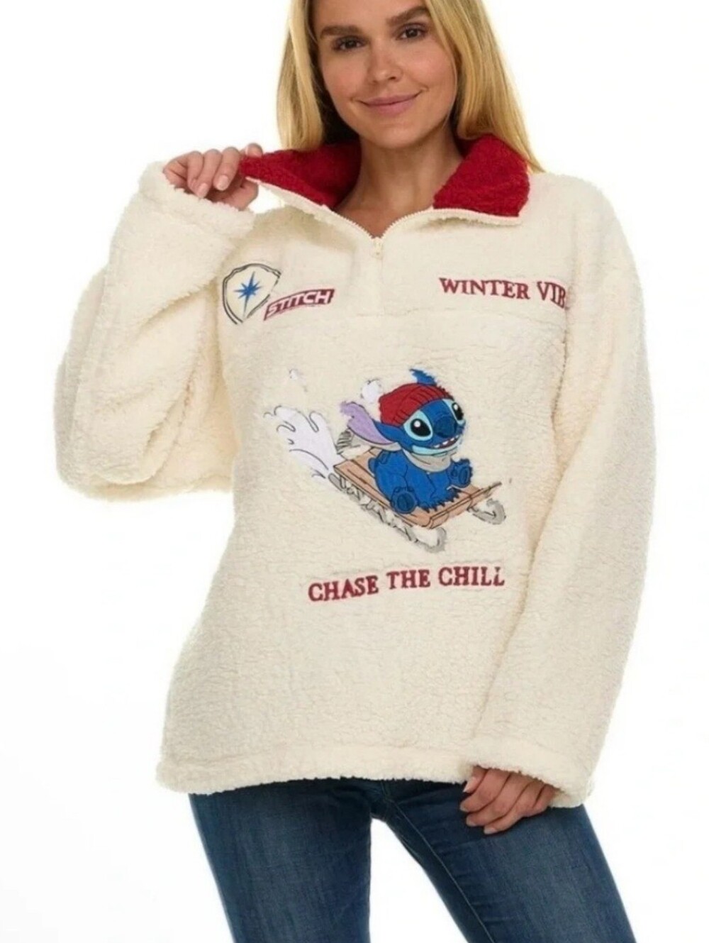 Disney Women's "Chase the Chill" Sherpa Pullover - Winter Vibe S,& XL